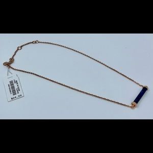 J. Crew Rose Gold Blue Stone Bar Necklace